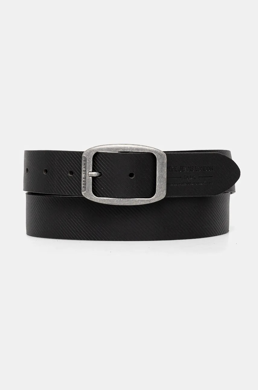 Pepe Jeans curea de piele WADE BELT barbati, culoarea negru, PM021025 Pepe Jeans curea de piele WADE BELT barbati, culoarea negru, PM021025