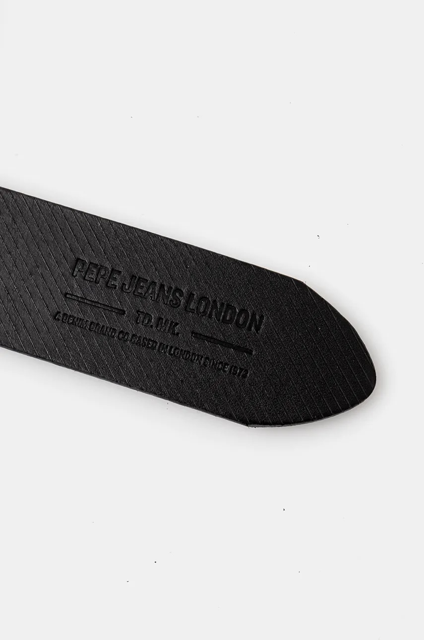 Кожаный ремень Pepe Jeans WADE BELT мужской цвет чёрный PM021025 Кожаный ремень Pepe Jeans WADE BELT мужской цвет чёрный PM021025