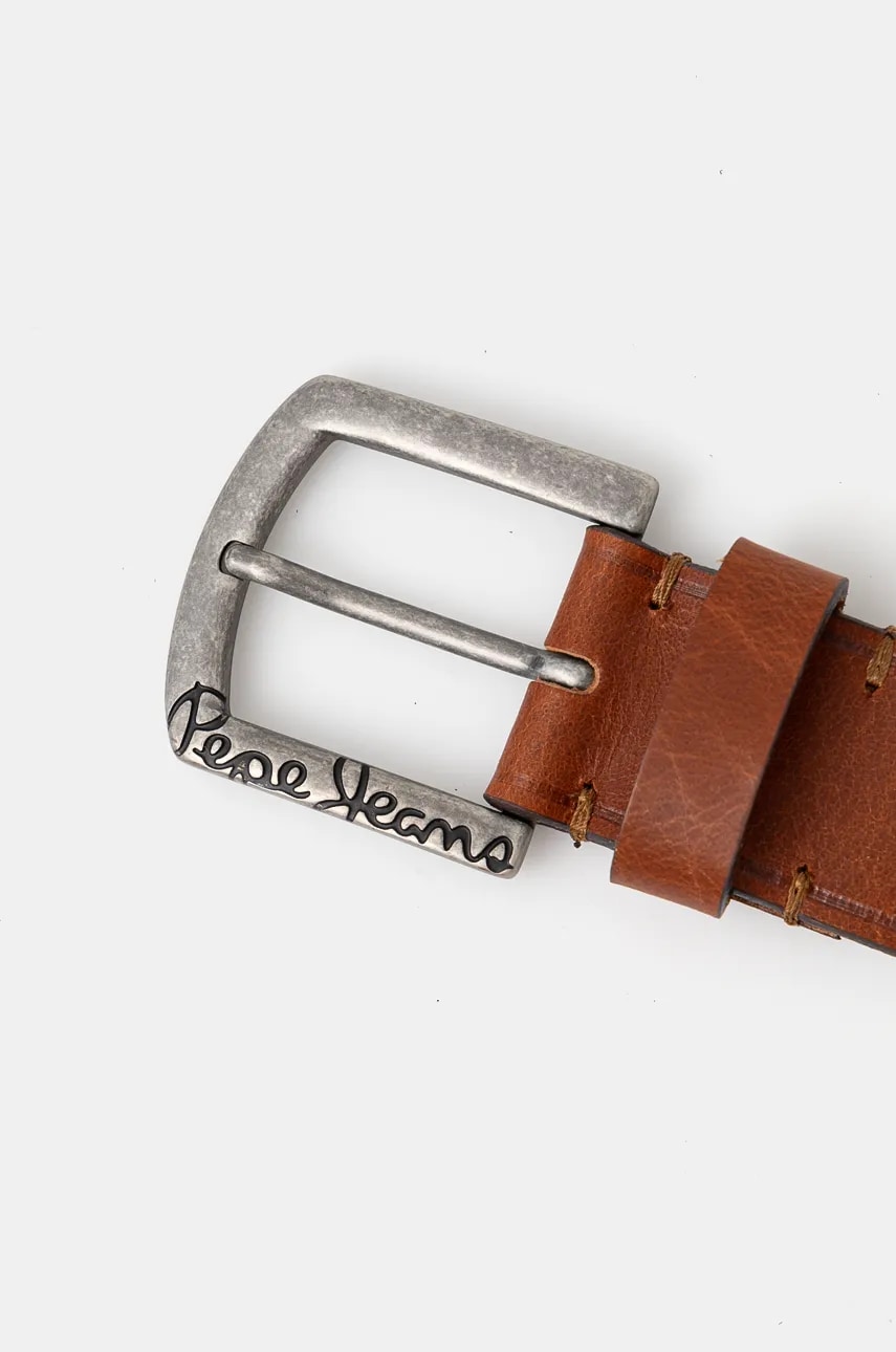 Кожаный ремень Pepe Jeans MOSS BELT мужской цвет коричневый PM021026 Кожаный ремень Pepe Jeans MOSS BELT мужской цвет коричневый PM021026
