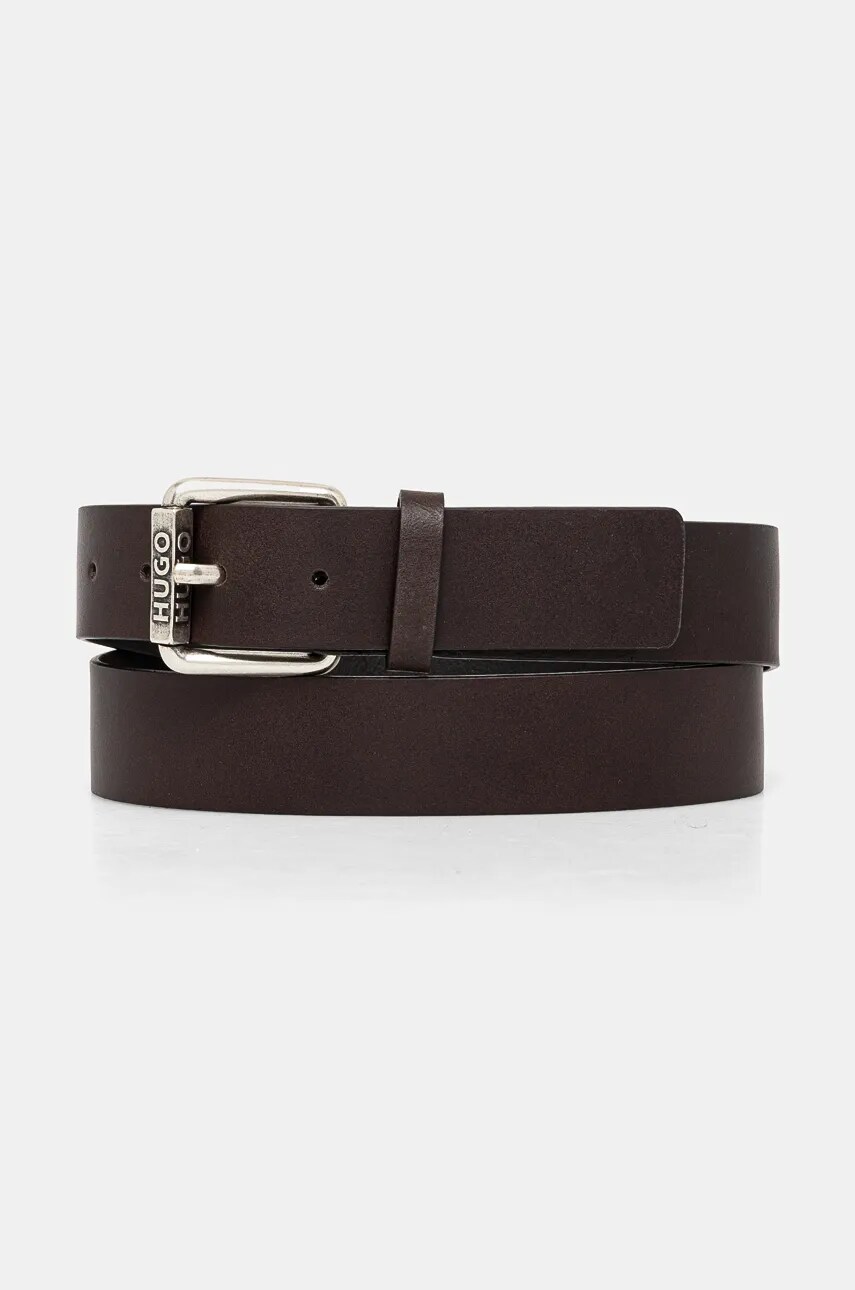 HUGO curea de piele barbati, culoarea maro, 50529890