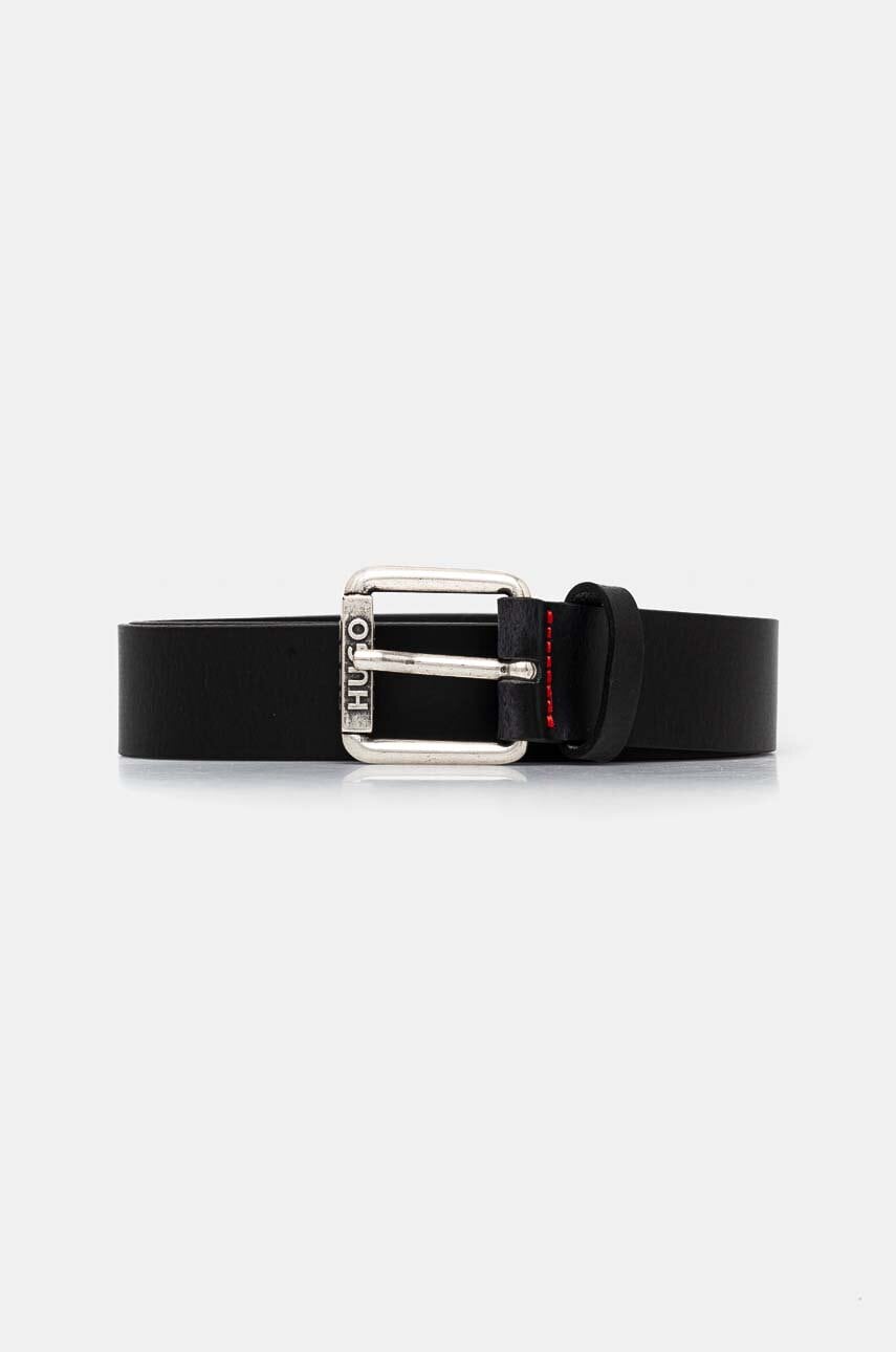 HUGO curea de piele barbati, culoarea negru, 50529890