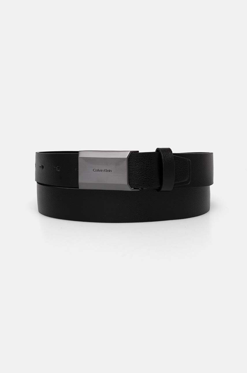 Levně Kožený pásek Calvin Klein pánský, černá barva, K50K512317