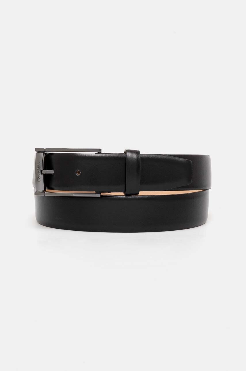Levně Kožený pásek Calvin Klein pánský, černá barva, K50K512330