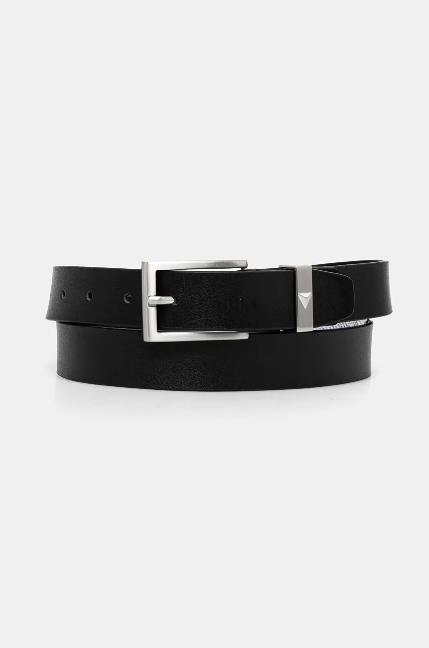 Levně Kožený pásek Guess pánský, černá barva, BMCLSL.P4335