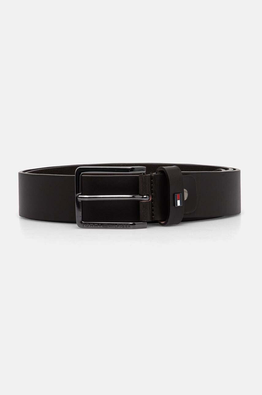 Levně Kožený pásek Tommy Hilfiger pánský, hnědá barva, AM0AM12819