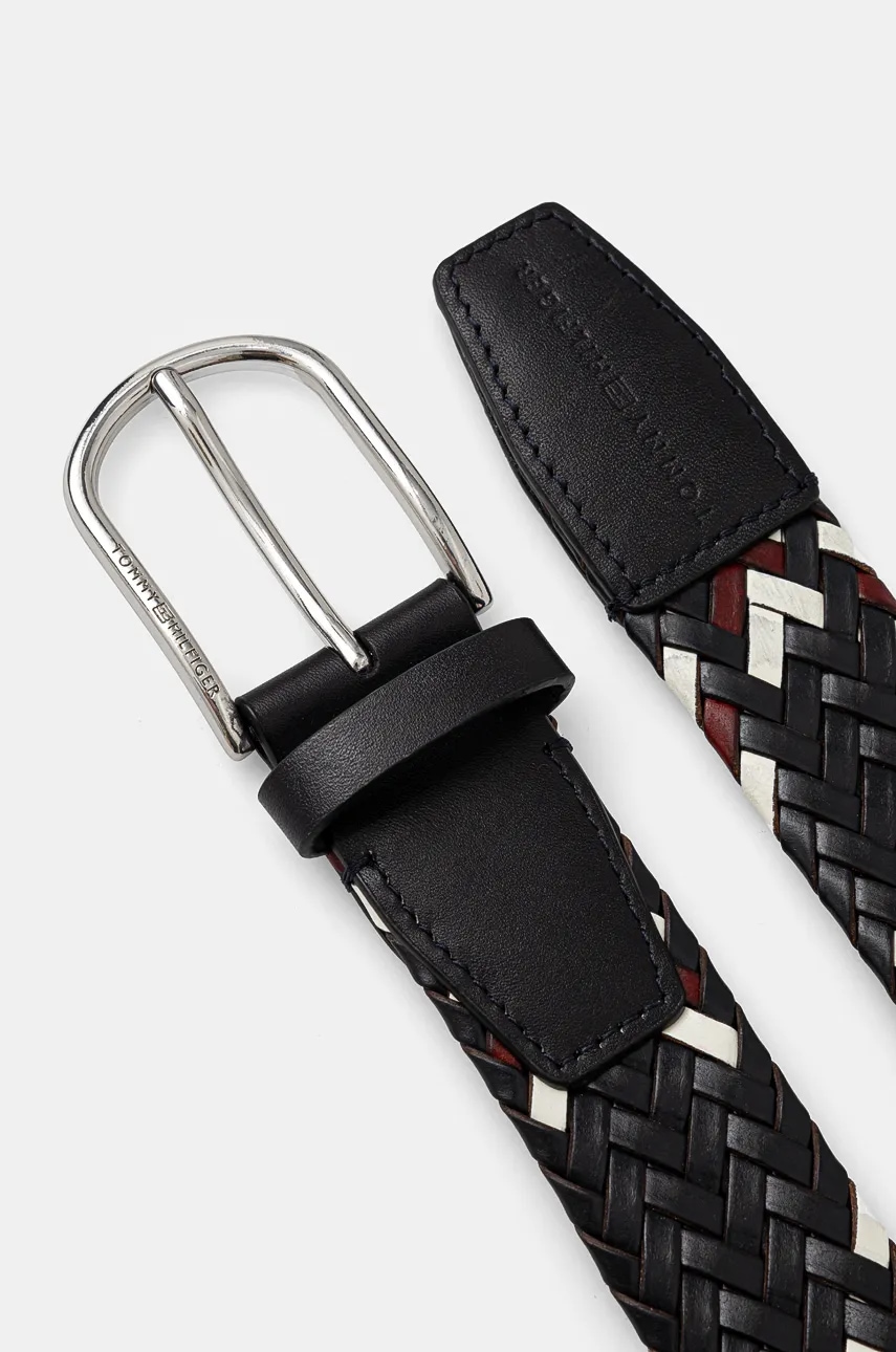 Кожаный ремень Tommy Hilfiger мужской цвет синий AM0AM12824 Кожаный ремень Tommy Hilfiger мужской цвет синий AM0AM12824