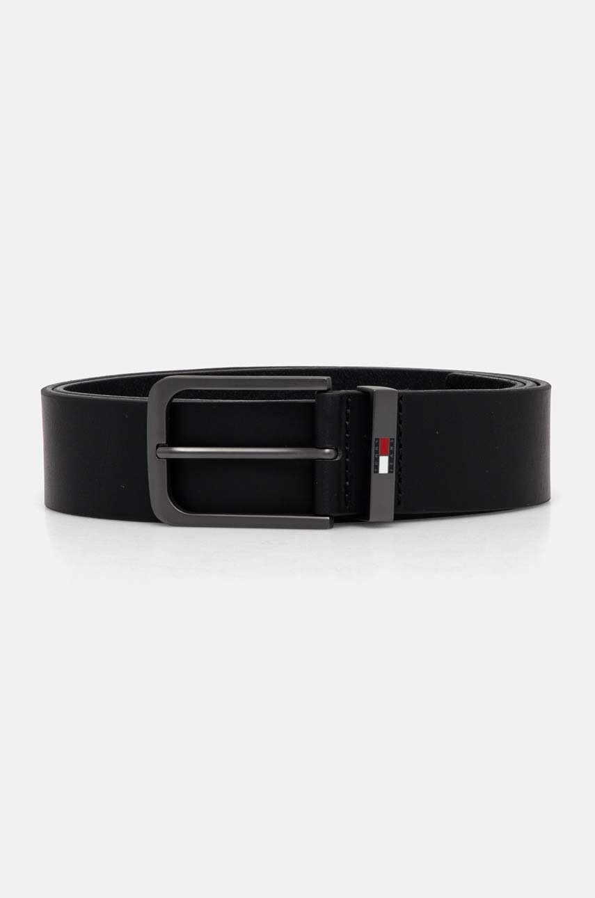 

Кожен колан Tommy Jeans мъжки в черно AM0AM12646, Черен