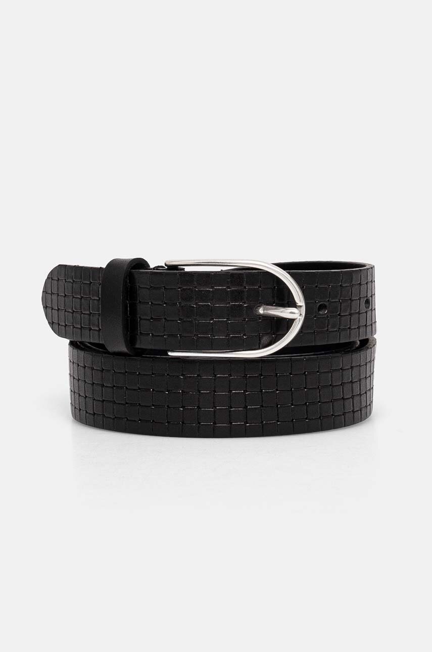 Sisley curea de piele culoarea negru, 6G8ZSL016
