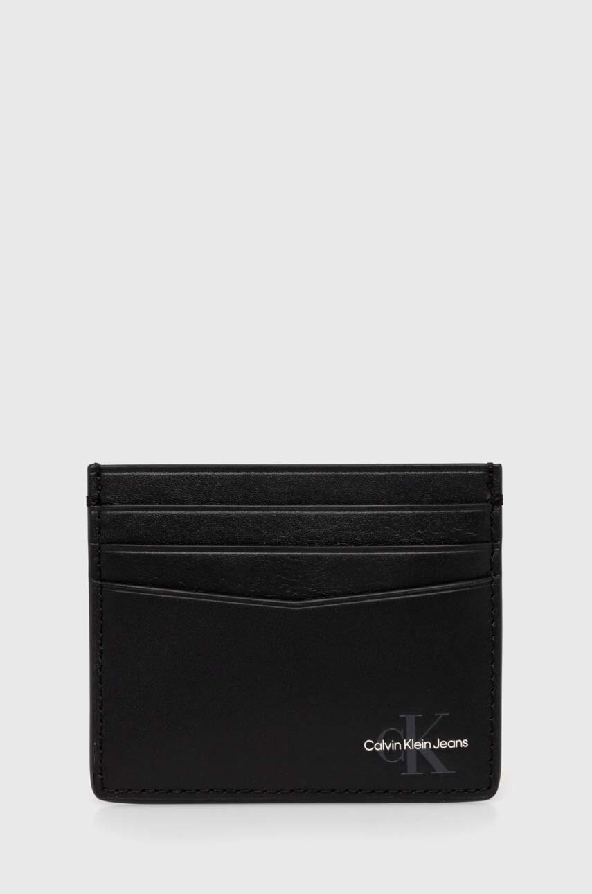 

Кожен калъф за карти Calvin Klein Jeans в черно K50K512172, Черен