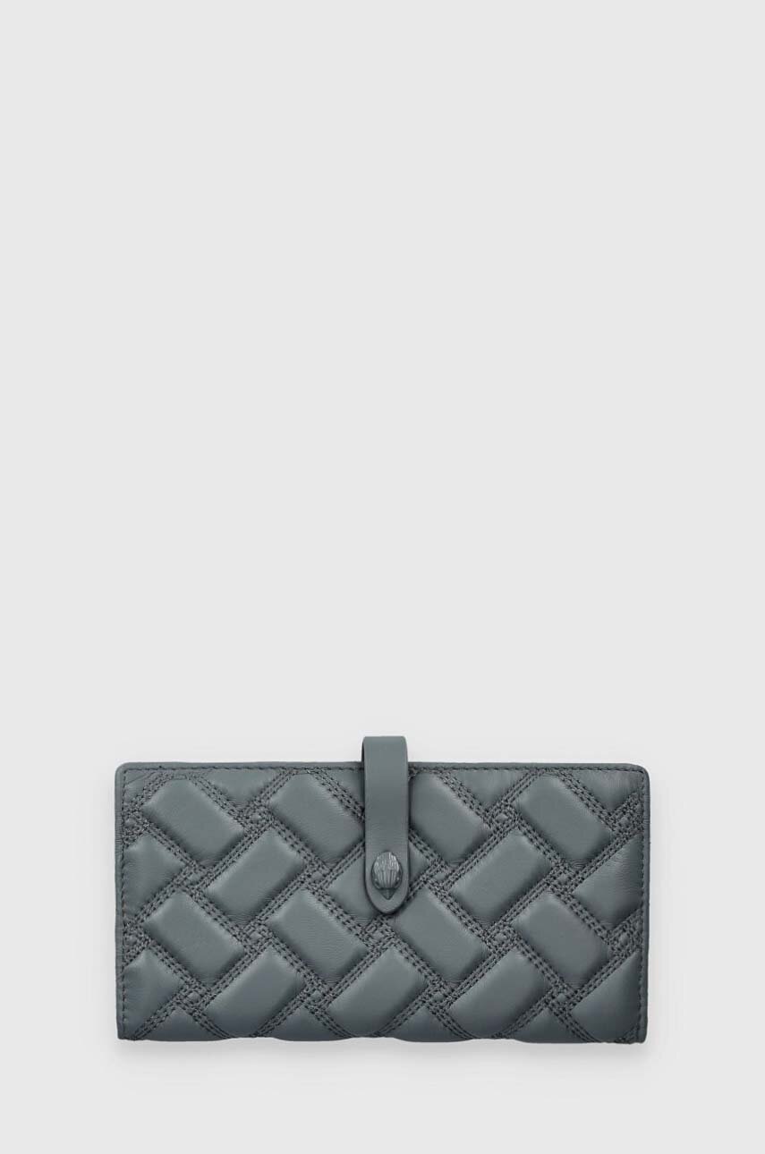 

Кожен портфейл Kurt Geiger London LEATHER SOFT WALLET DR дамски в сиво 646720109, Сив