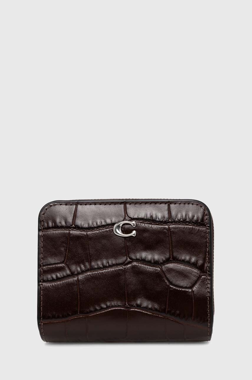 

Кожен портфейл Coach дамски в кафяво CP442, Кафяв