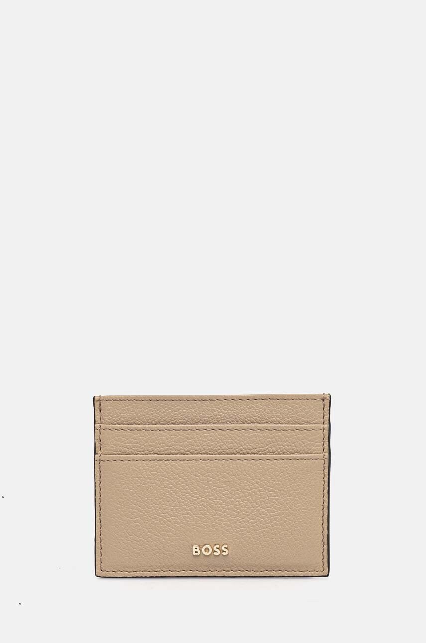 BOSS carcasa din piele culoarea bej, 50523686