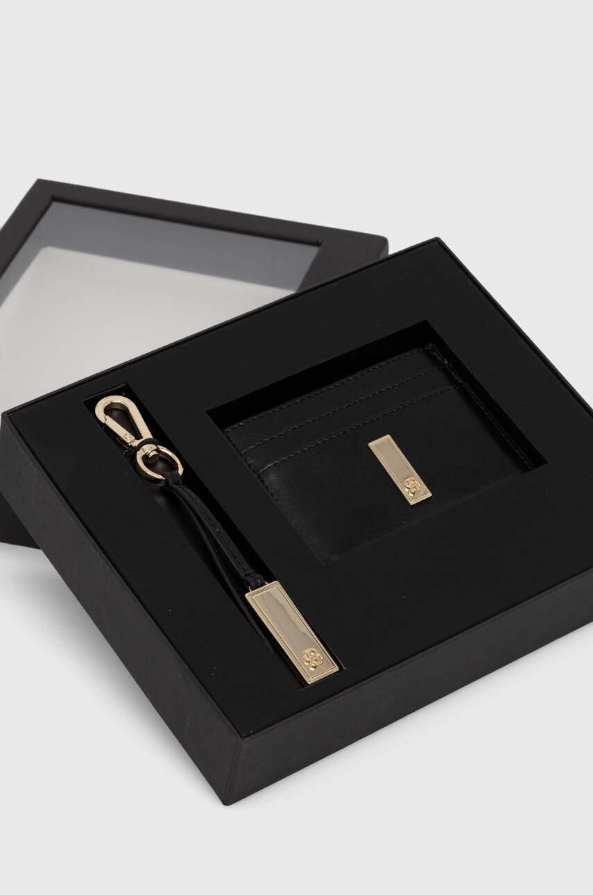 Δερμάτινη θήκη για κάρτες BOSS χρώμα: μαύρο, 50523660 φωτογραφία