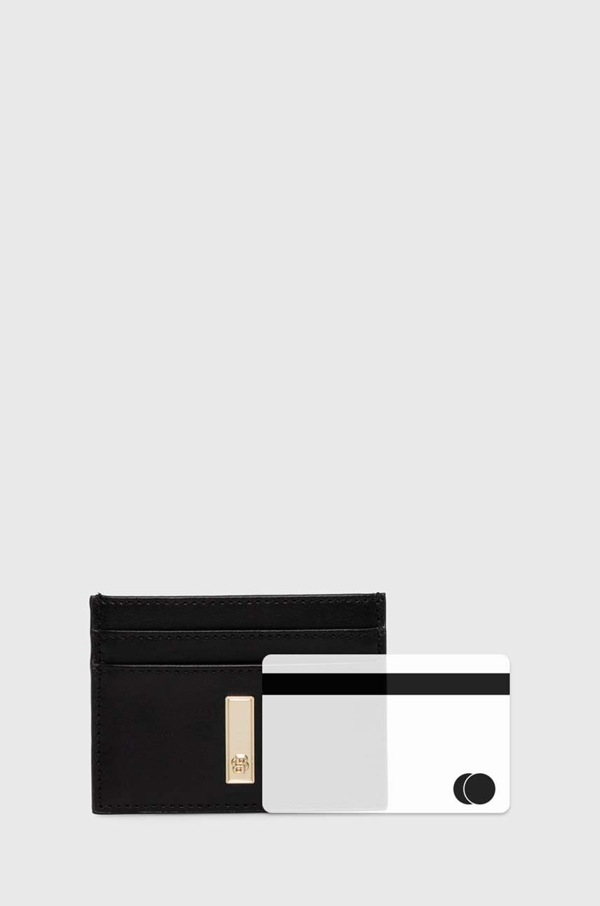 Δερμάτινη θήκη για κάρτες BOSS χρώμα: μαύρο, 50523660 φωτογραφία