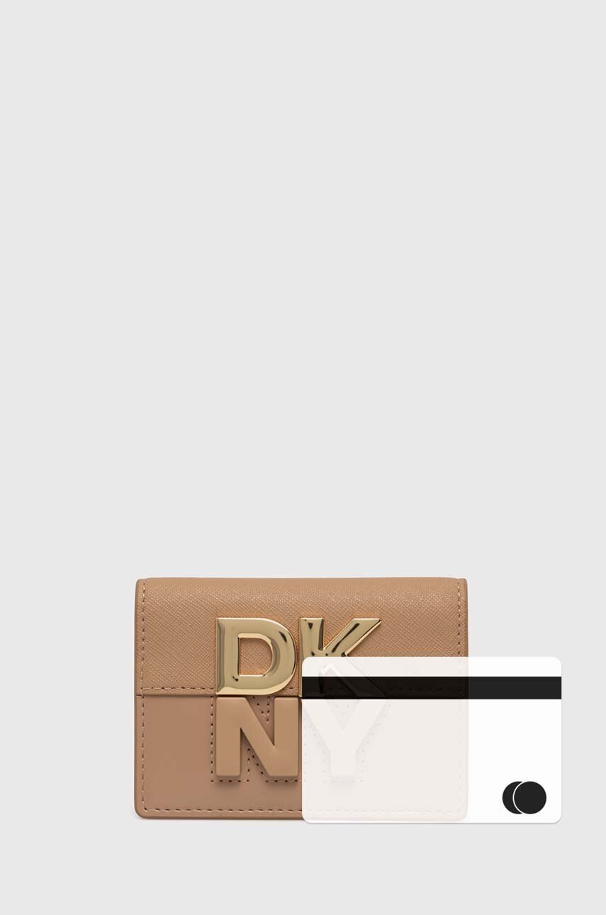 Θήκη για κάρτες Dkny χρώμα: μπεζ, R42ZKE33 φωτογραφία