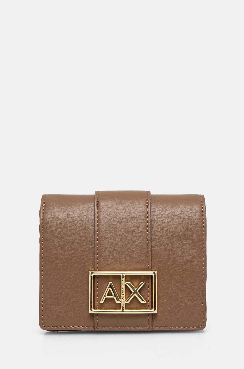 Armani Exchange portofel femei, culoarea maro, 948600 4F786