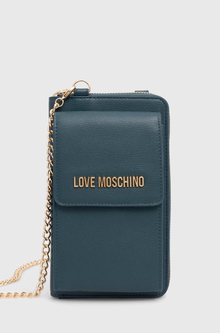 Love Moschino portofel femei, culoarea turcoaz, JC5701PP1LLD0000
