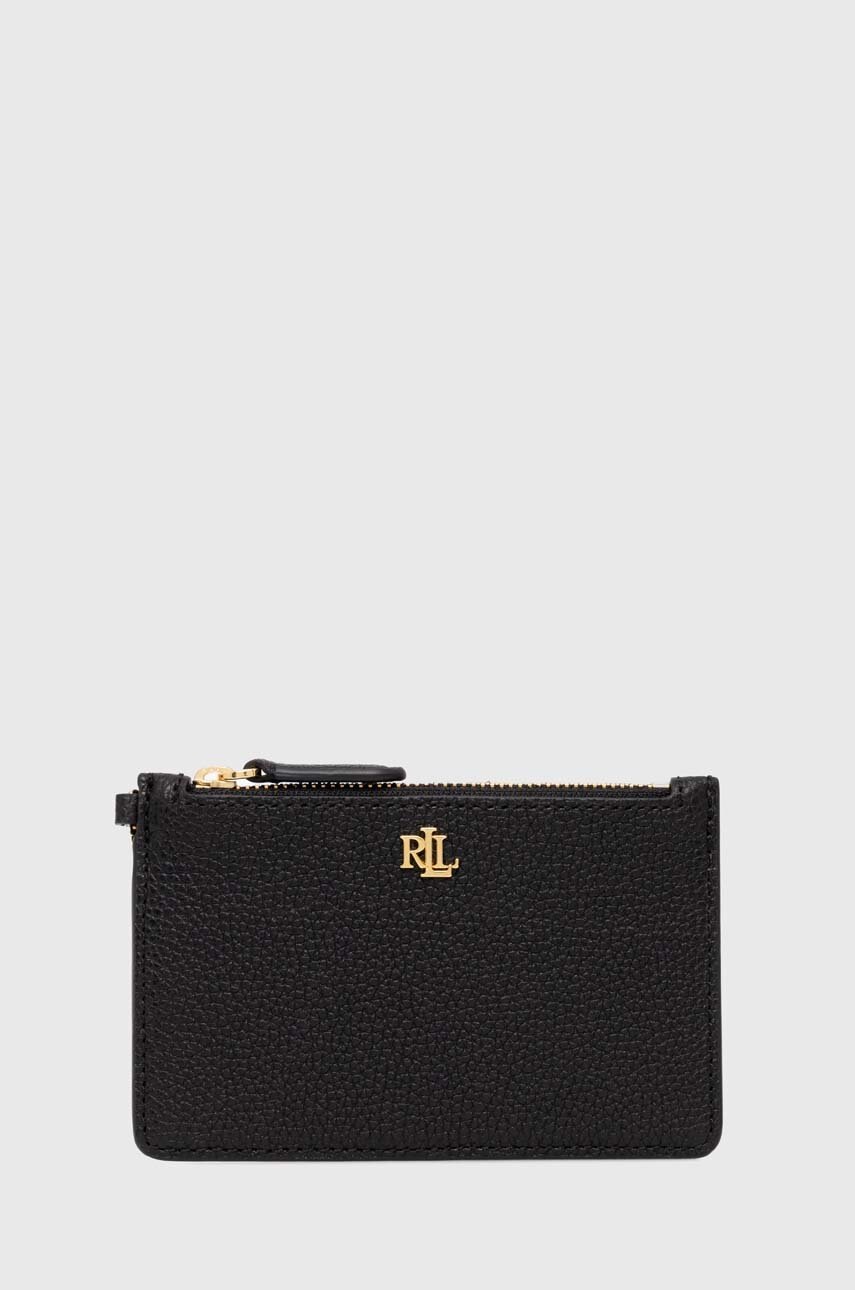 

Кожен калъф за карти Lauren Ralph Lauren в черно 432947628, Черен