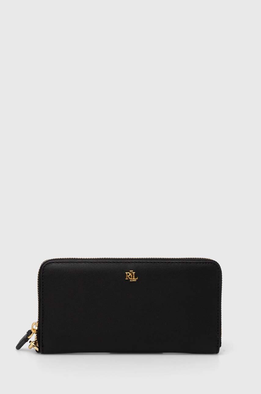 

Кожен портфейл Lauren Ralph Lauren дамски в черно 432915357, Черен