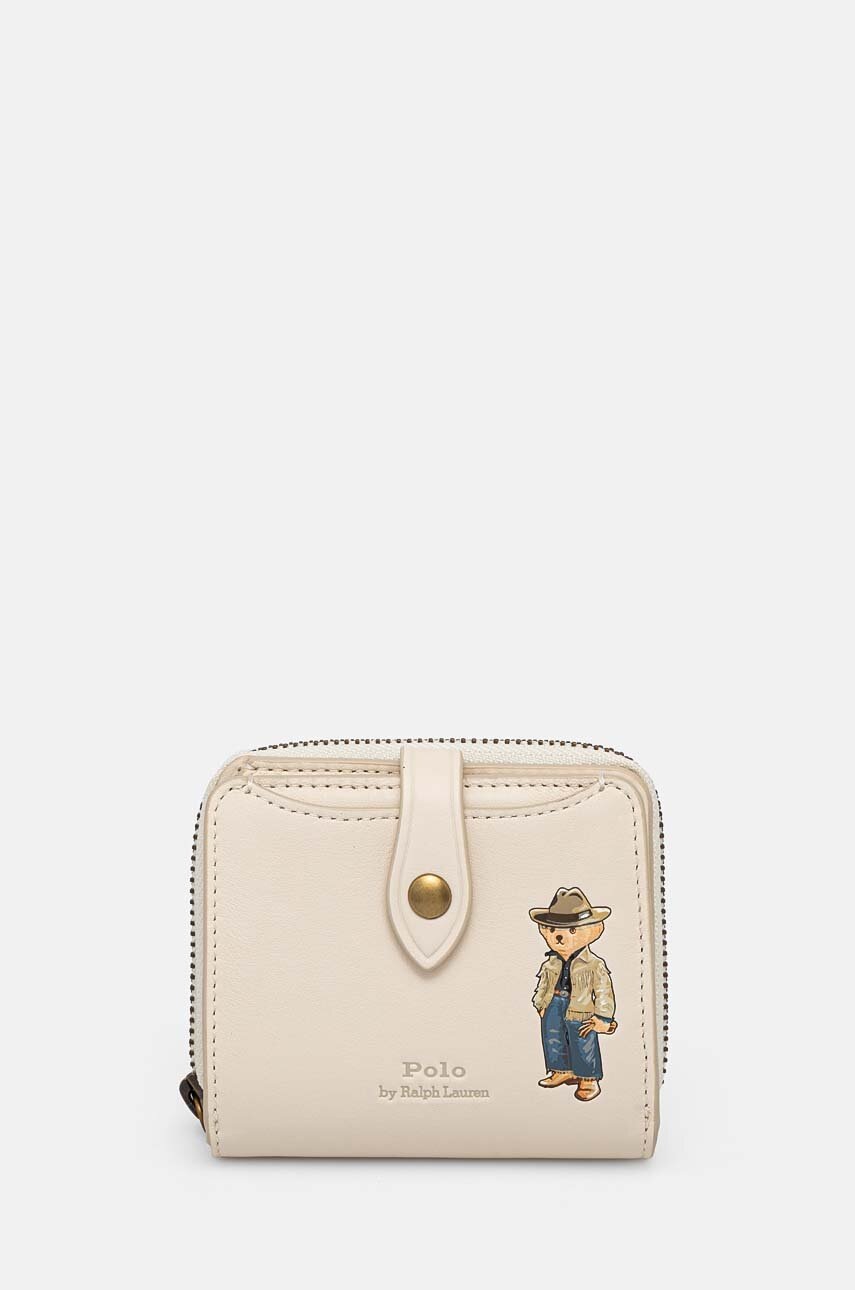 

Кожен портфейл Polo Ralph Lauren дамски в бежово 427943239, Бежов