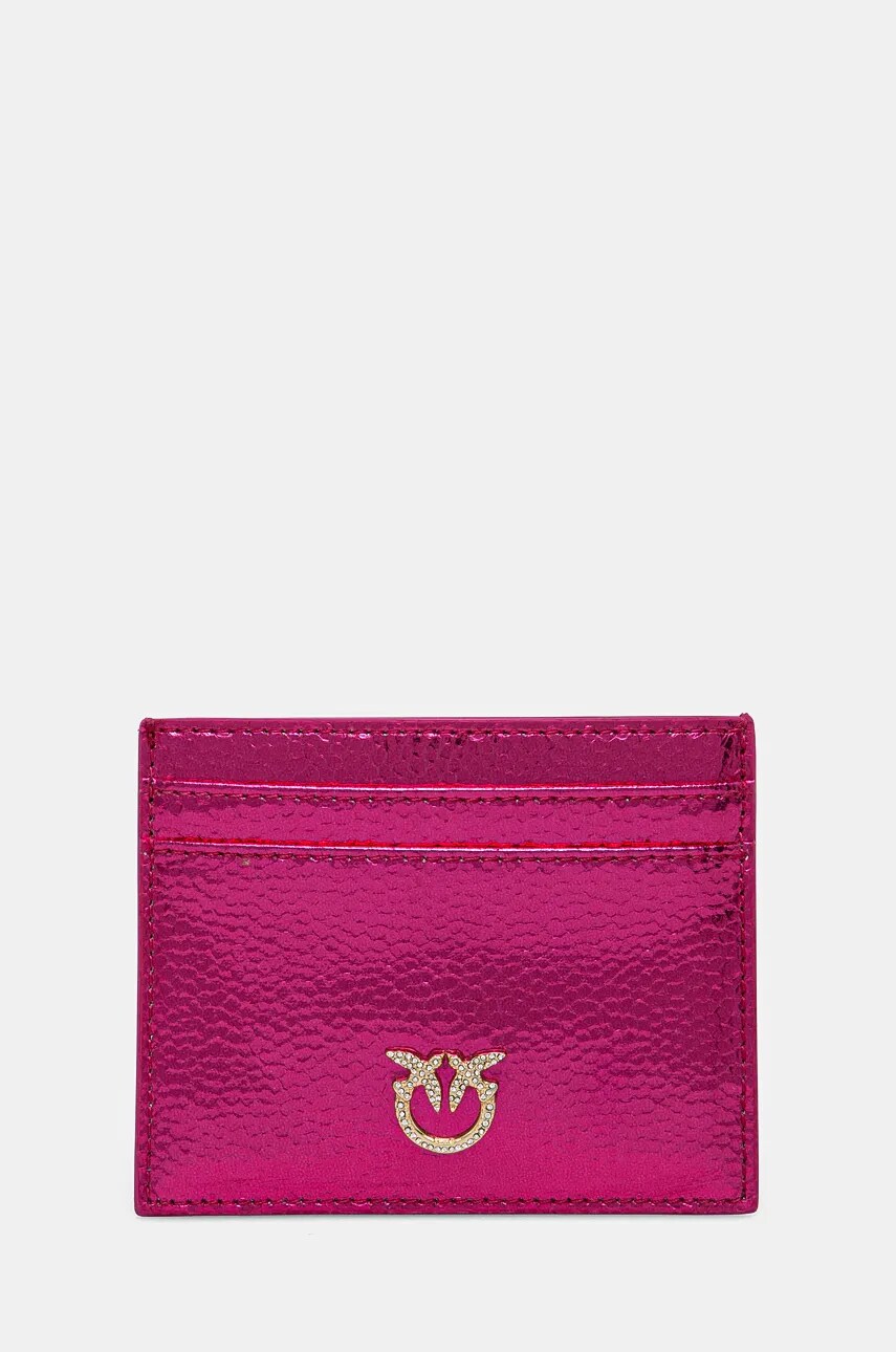 Pinko Δερμάτινη θήκη για κάρτες Pinko χρώμα: ροζ, 103762 A204