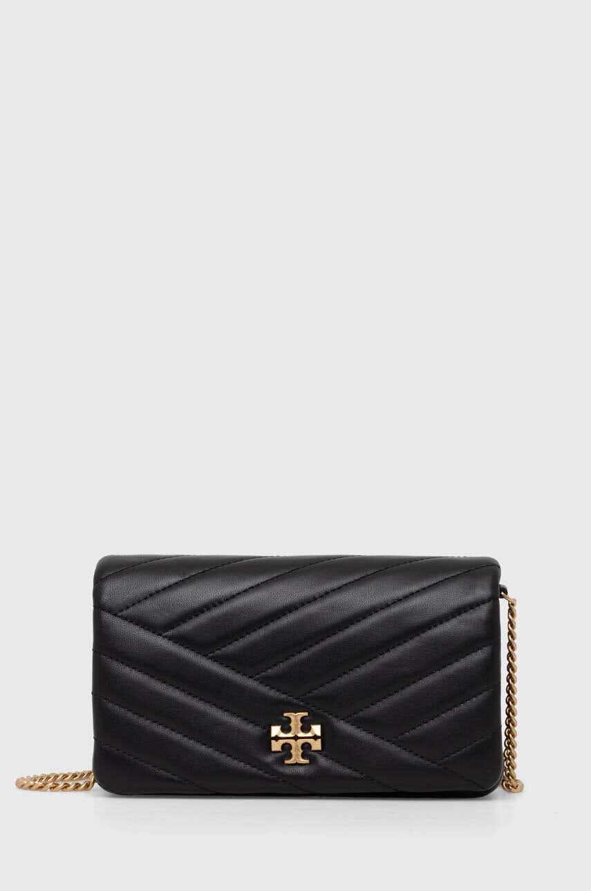 

Кожена чанта Tory Burch Kira Chevron в черно 156553.001, Черен