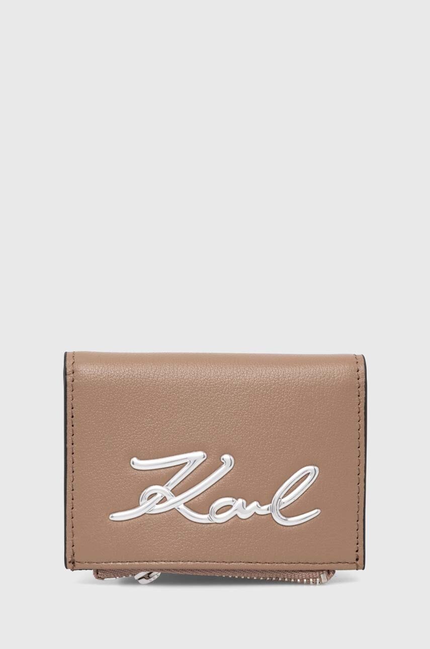 

Кожен портфейл Karl Lagerfeld дамски в кафяво 245W3231, Кафяв