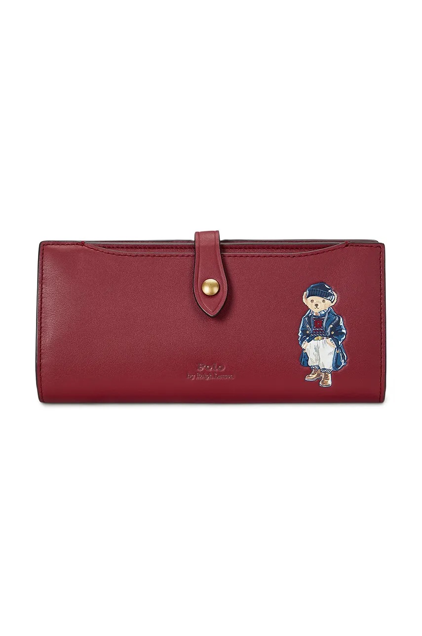 

Кожен портфейл Polo Ralph Lauren дамски в червено 427952661, Червен