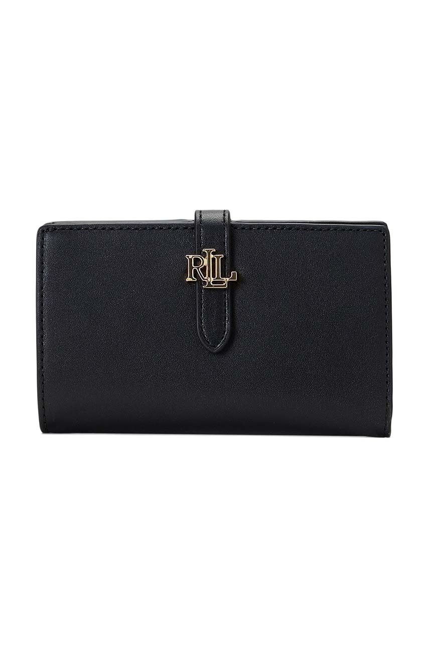 

Кожен портфейл Lauren Ralph Lauren дамски в черно 432915358, Черен
