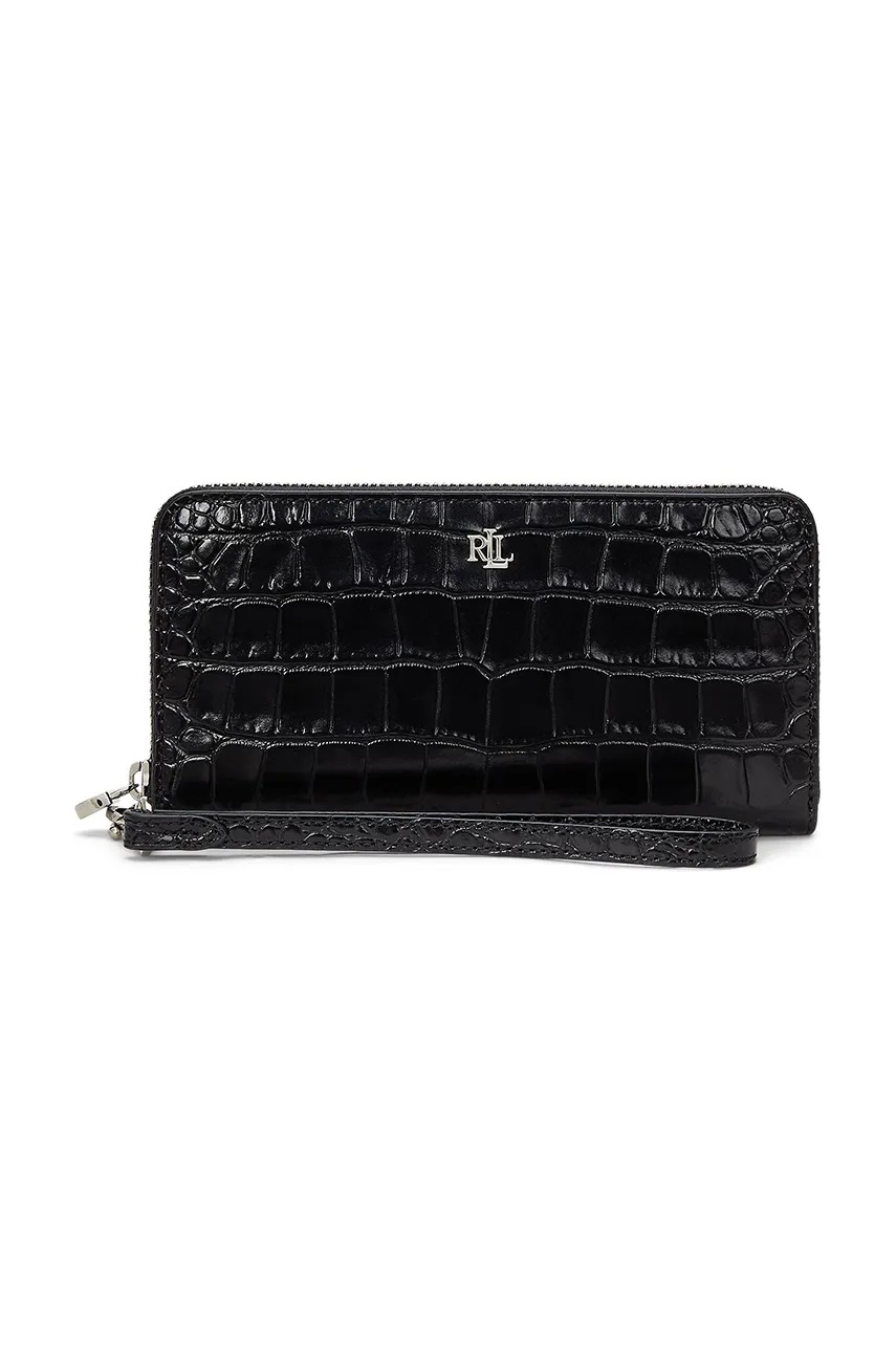 

Кожен портфейл Lauren Ralph Lauren дамски в черно 432951543, Черен