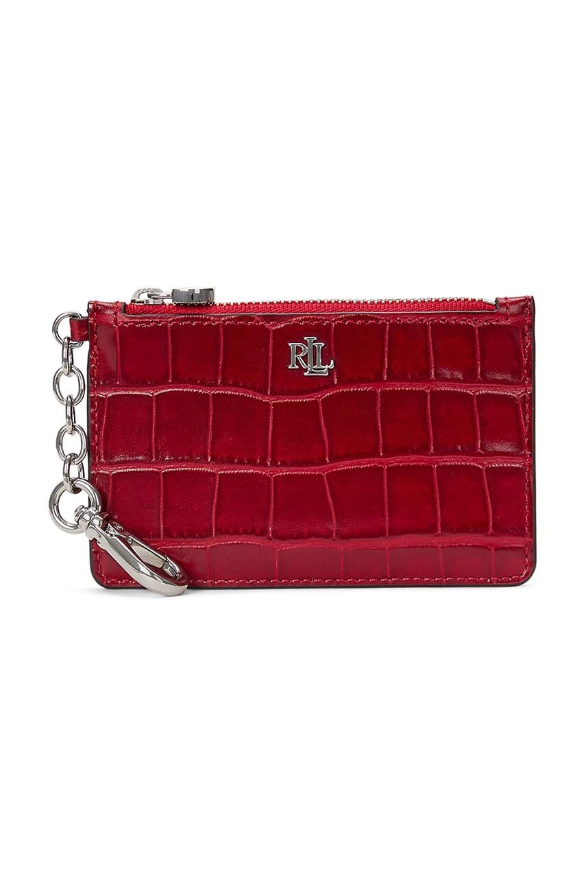 Levně Kožená peněženka Lauren Ralph Lauren červená barva, 432951705