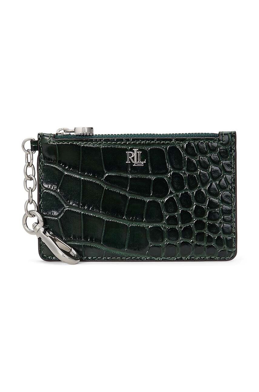 Levně Kožená peněženka Lauren Ralph Lauren zelená barva, 432951705
