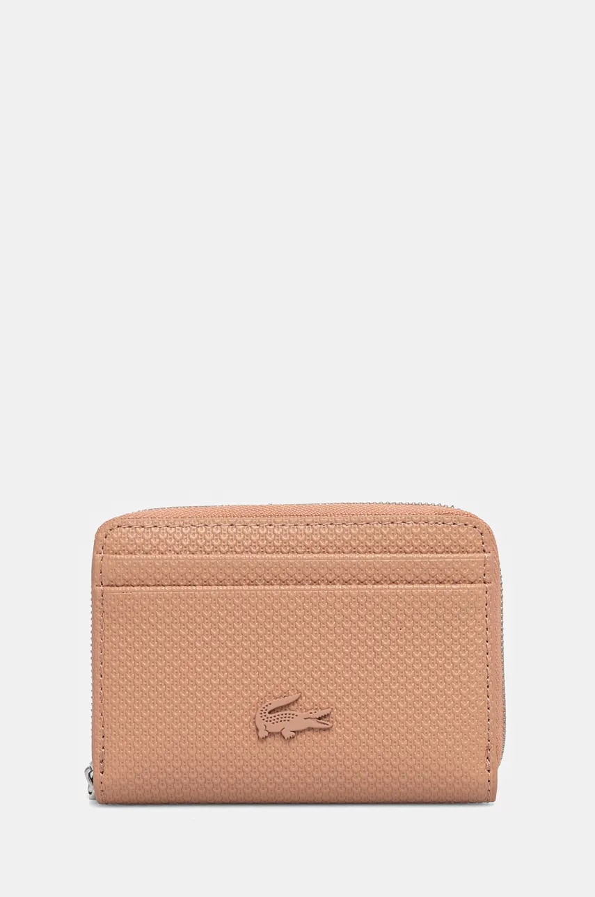 Lacoste portofel de piele femei, culoarea portocaliu, NF3855KL Lacoste portofel de piele femei, culoarea portocaliu, NF3855KL