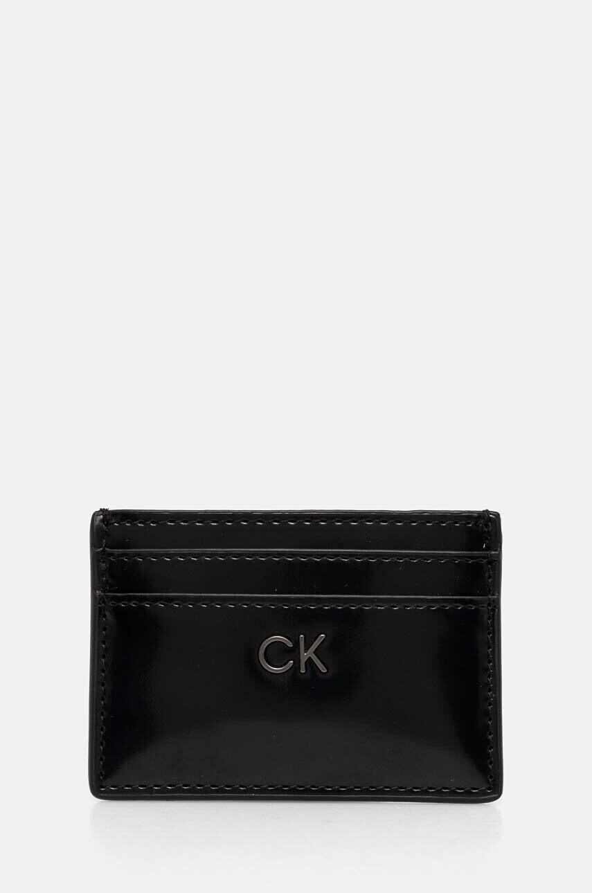 Levně Pouzdro na karty Calvin Klein černá barva, K60K612428