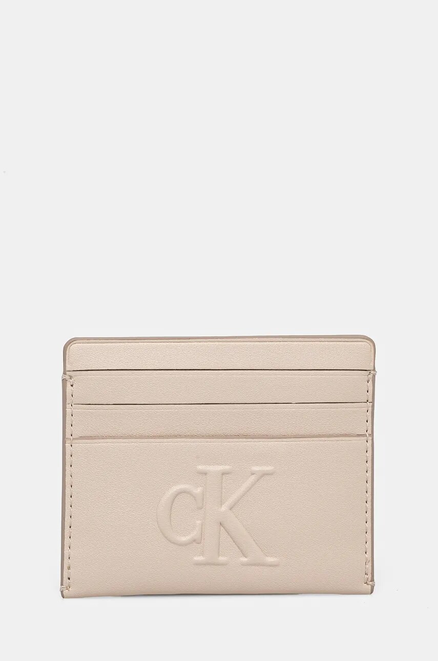 Levně Pouzdro na karty Calvin Klein Jeans šedá barva, K60K612747