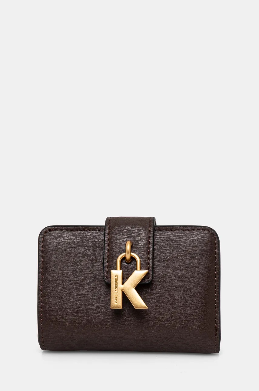 

Кожен портфейл Karl Lagerfeld дамски в кафяво 246W3215, Кафяв