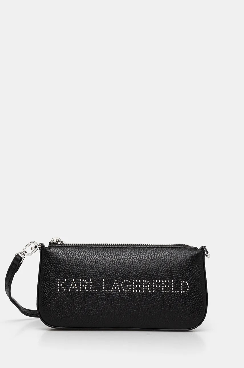 

Кожена чанта Karl Lagerfeld в черно 246W3291, Черен