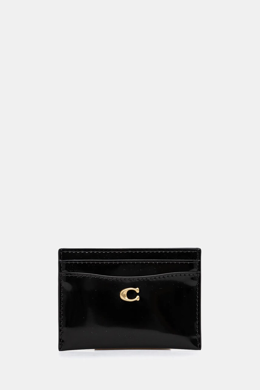 Coach husă din piele pentru carduri culoarea negru, CW600