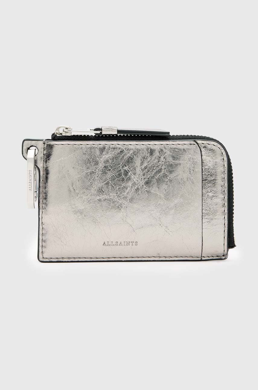 

Кожен портфейл AllSaints REMY WALLET дамски в сиво W017XZ, Сив