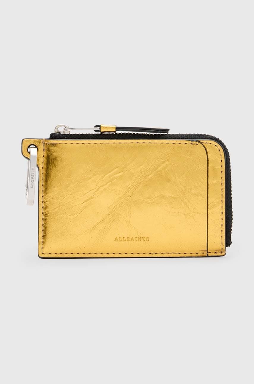 AllSaints portofel de piele REMY WALLET femei, culoarea auriu, W017XZ AllSaints portofel de piele REMY WALLET femei, culoarea auriu, W017XZ