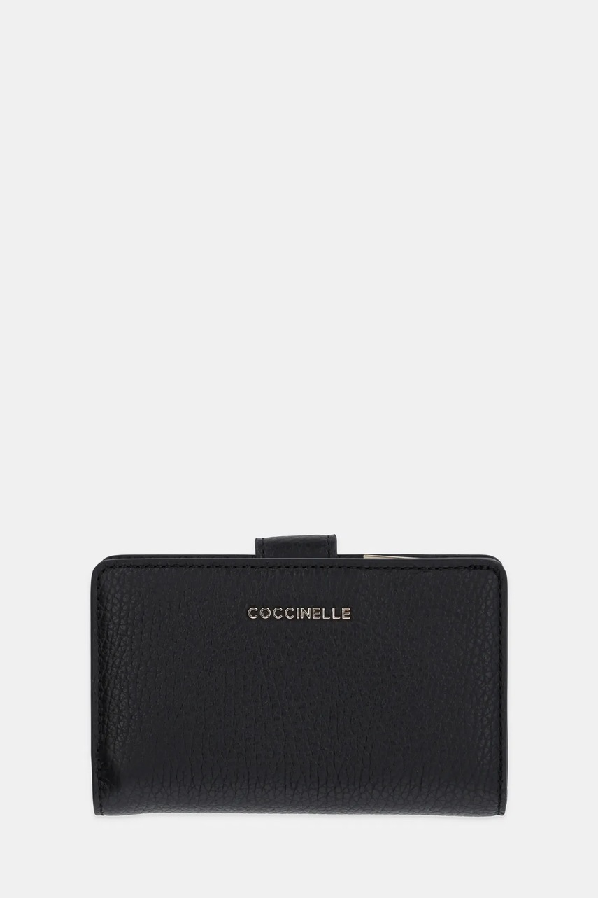 Coccinelle portofel de piele femei, culoarea negru, E2 MW5 11 E7 01