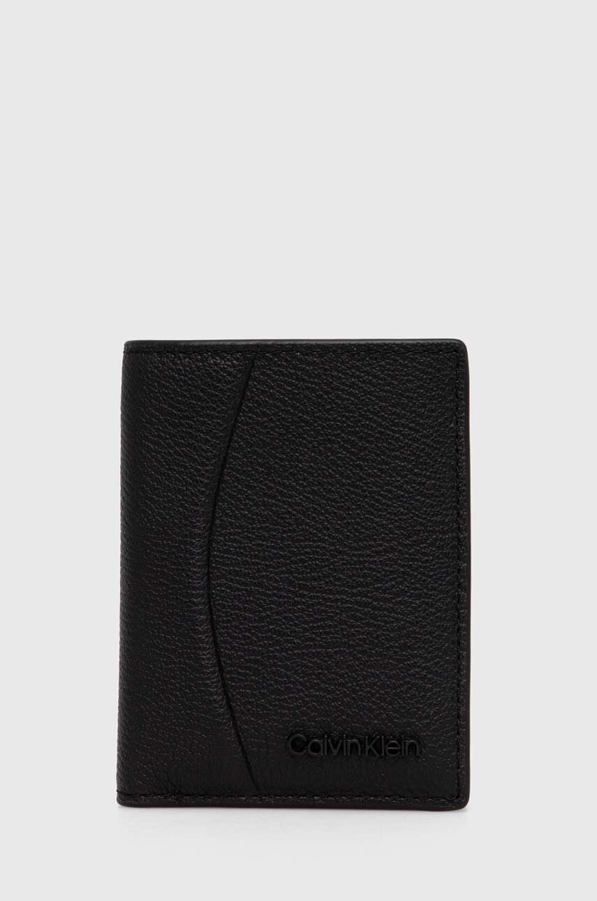 

Кожен калъф за карти Calvin Klein в черно K50K511936, Черен