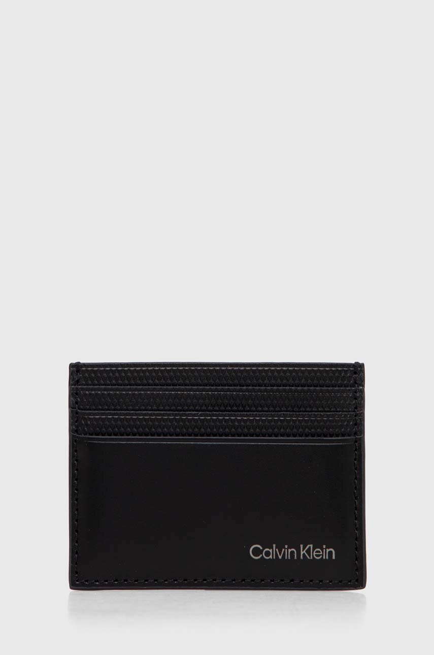 

Кожен калъф за карти Calvin Klein в черно K50K512421, Черен