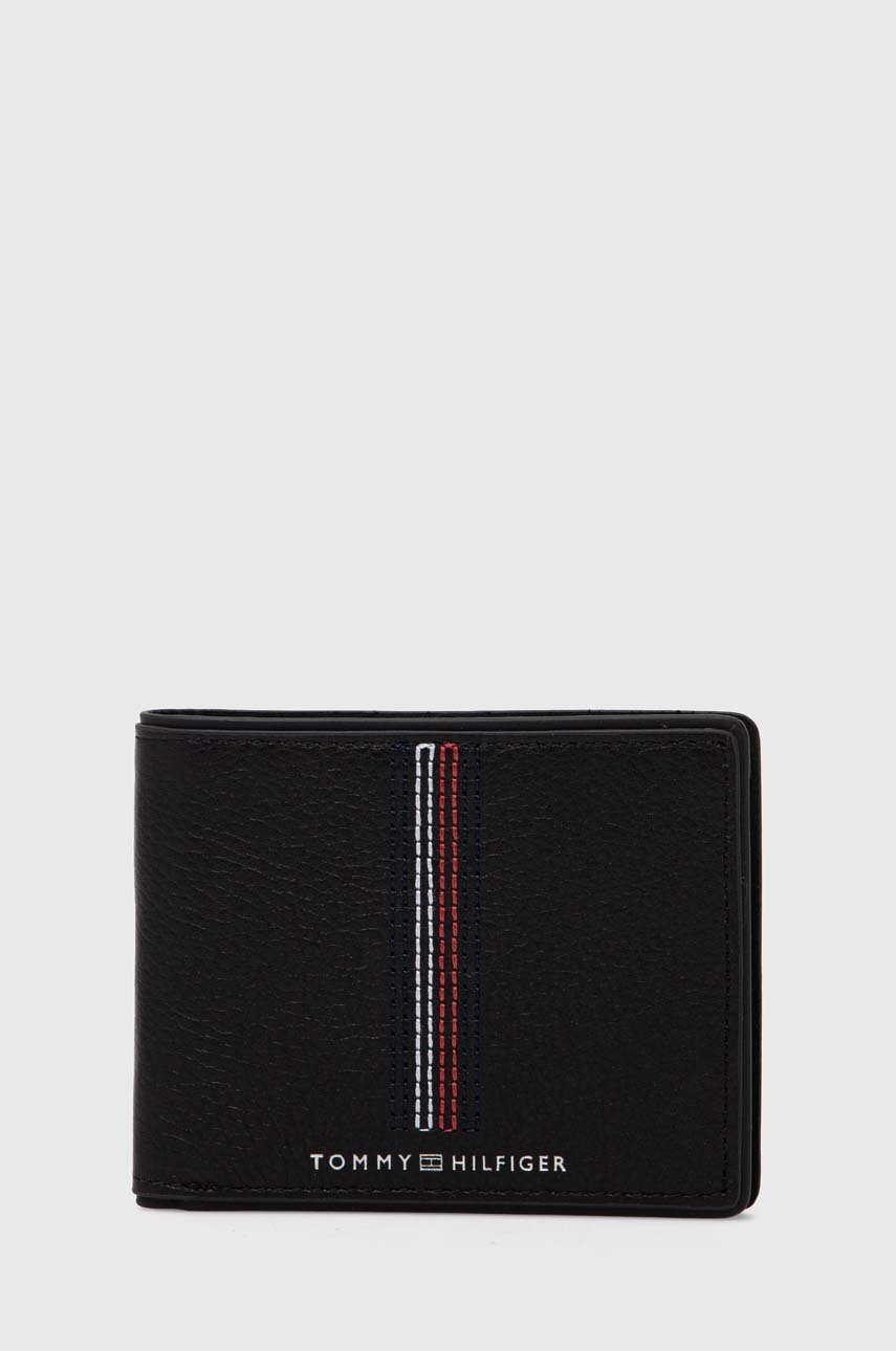 

Кожен портфейл Tommy Hilfiger мъжки в черно AM0AM12528, Черен