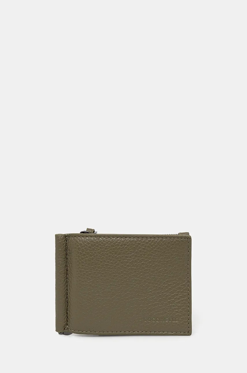Coccinelle portofel de piele MAN SOFT barbati, culoarea verde, E2 MUK 81 06 01