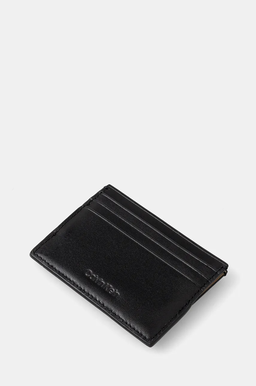 Кожаный чехол на карты Calvin Klein цвет чёрный K50K512499 Кожаный чехол на карты Calvin Klein цвет чёрный K50K512499