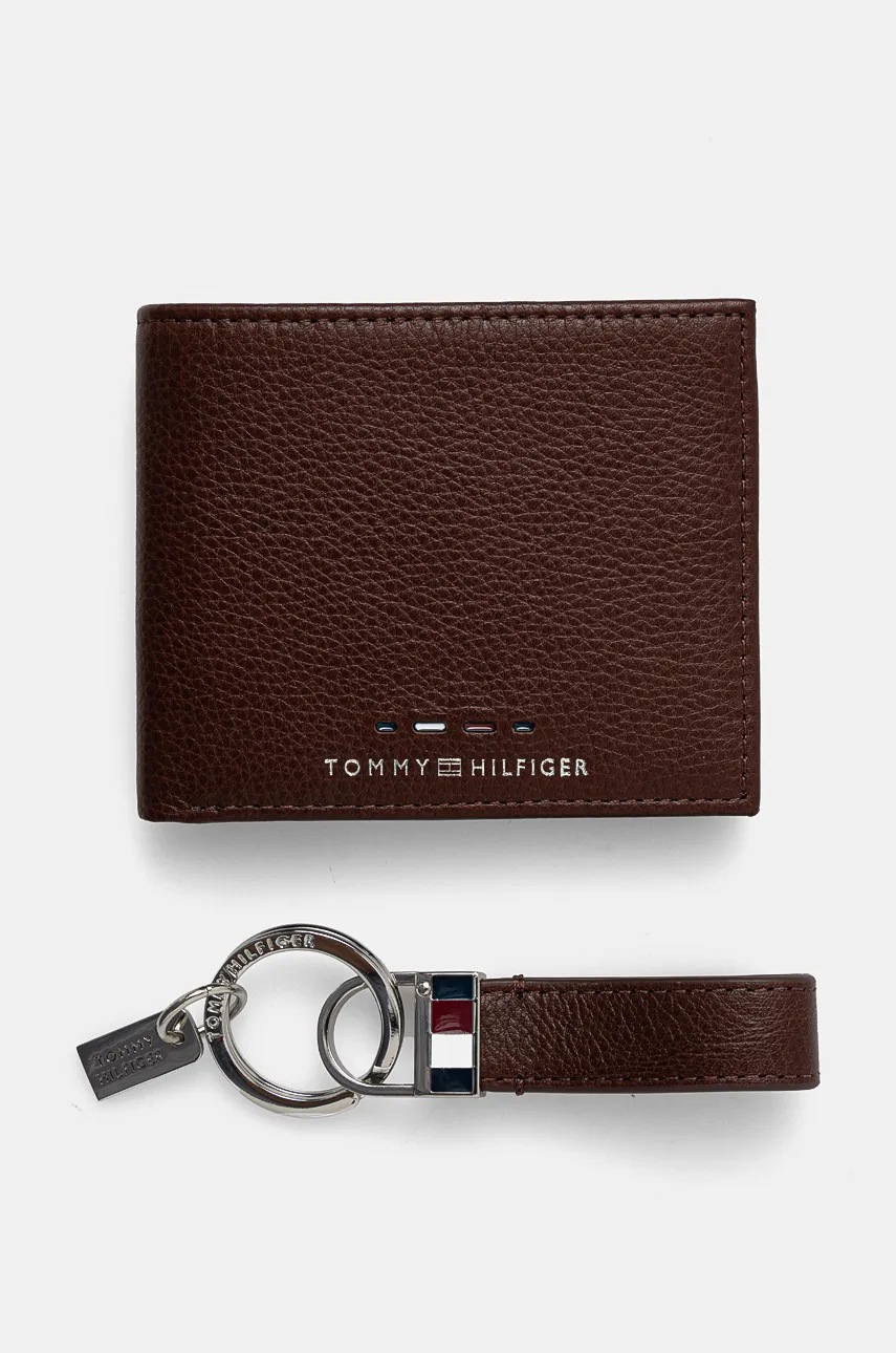 

Кожен портфейл + ключодържател Tommy Hilfiger мъжки в кафяво AM0AM12788, Кафяв