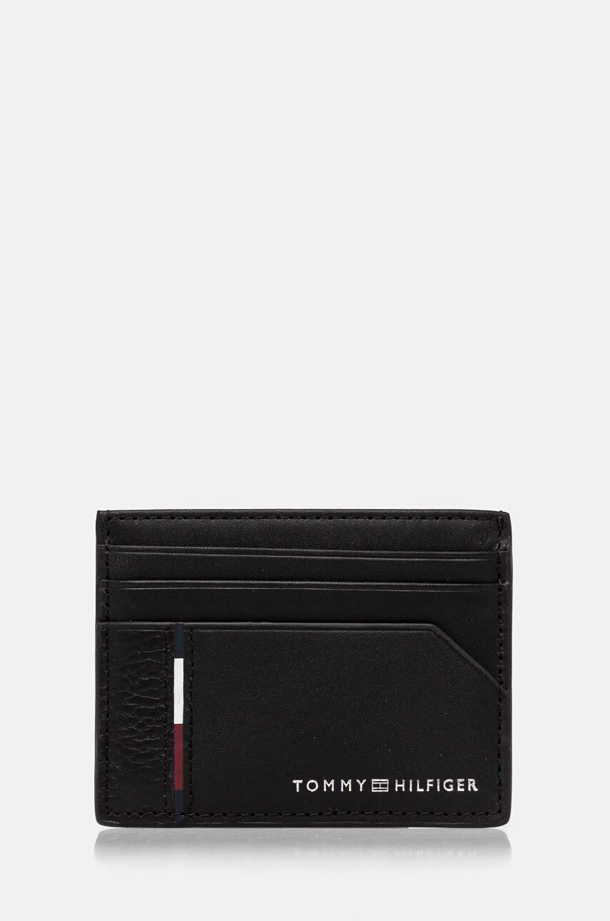 

Кожен калъф за карти Tommy Hilfiger в черно AM0AM12769, Черен