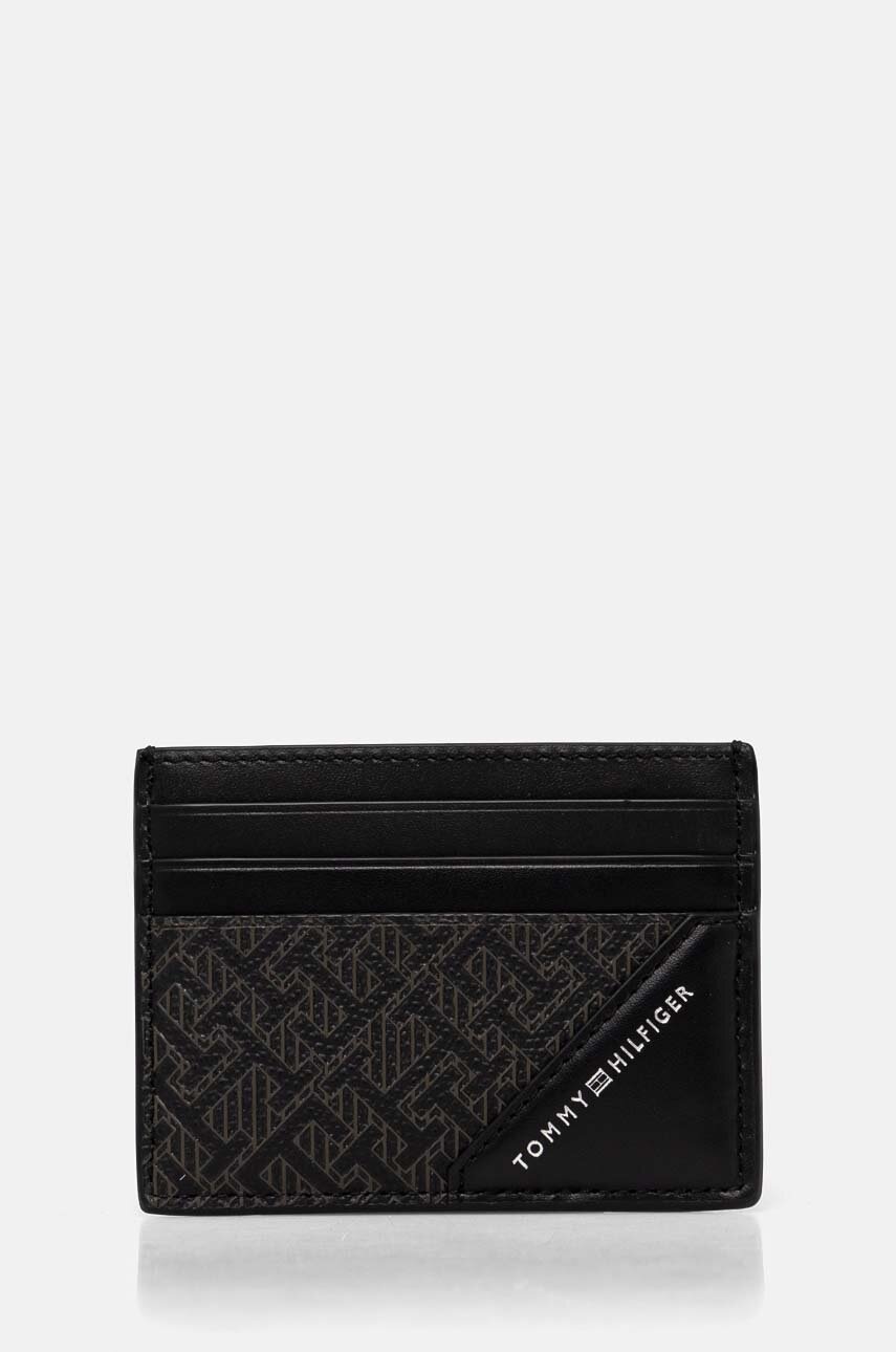 

Кожен калъф за карти Tommy Hilfiger в черно AM0AM12786, Черен