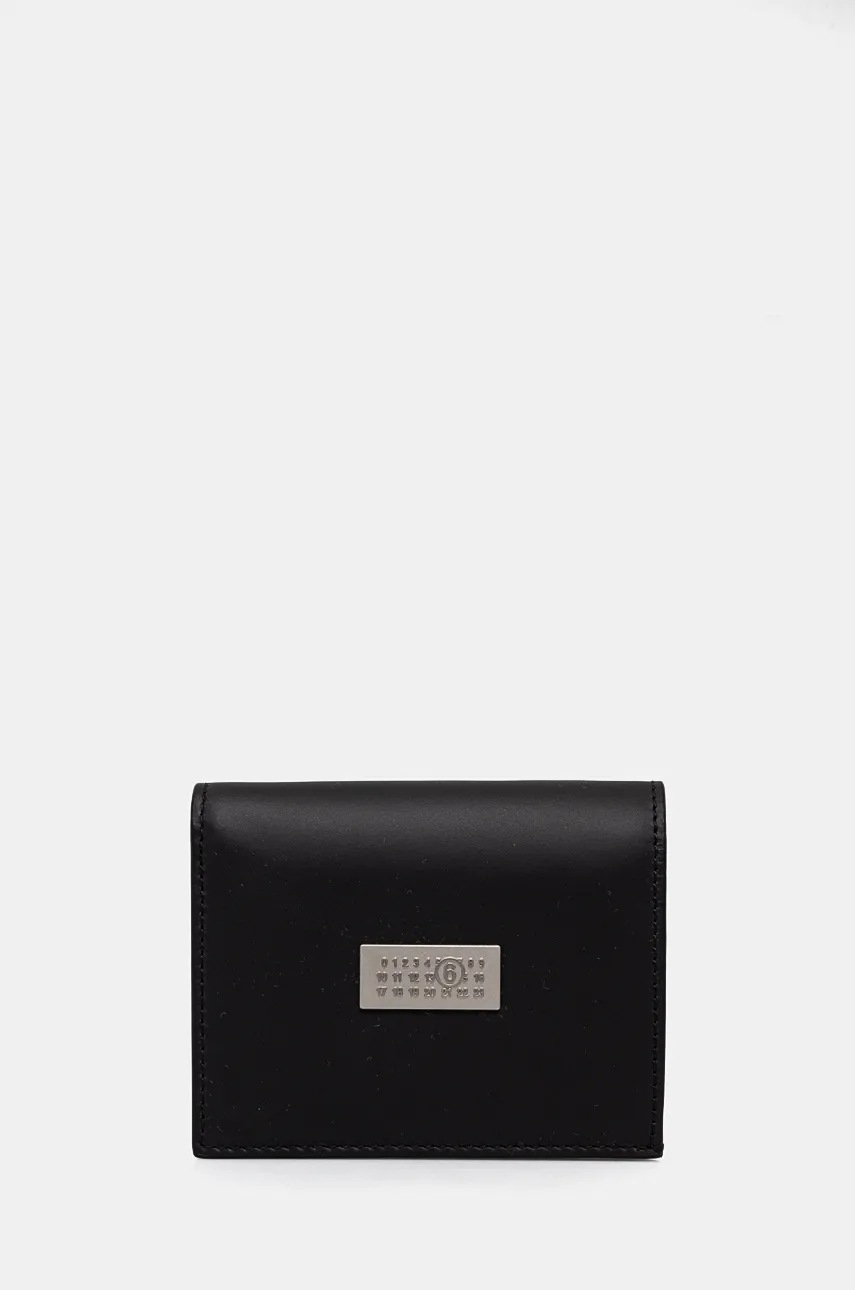 MM6 Maison Margiela portofel de piele culoarea negru, SA5UI0015.P7179